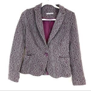Olivia Moon Jacquard Purple knit blazer